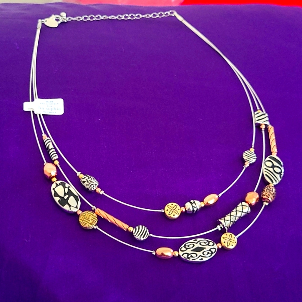 NWT Lia Sophia multi strand necklace